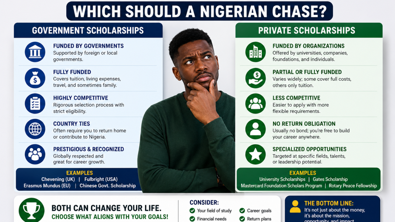 Government Vs Private Scholarships: Which Should A Nigerian Chase?