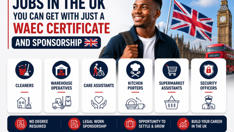 Jobs In The UK You Can Get With Just A WAEC Certificate And Sponsorship